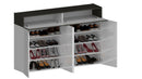 Scarpiera 4 Ante e 2 Ripiano a Ribalta 152x35x100 cm Savona 4A 1R Bianco Opaco/Grigio Ardesia  