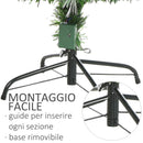 Albero di Natale Artificiale 150 cm 180 Rami con Luce LED Fibre Ottiche  Pino Verde