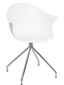 Sedia Moderna 53x61,5x80 cm in Metallo e Polipropilene Bianco