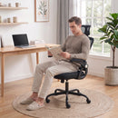 Sedia Ufficio Ergonomica 59x62x107-125 cm con Braccioli Ribaltabili Poggiatesta e Altezza Regolabili in Rete Traspirante Nero      