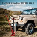Cric Sollevatore Auto da 3 Tonnellate in Acciaio Rinforzato Rosso   