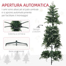 Albero di Natale Artificiale Innevato 180 cm 850 Rami Apertura a Cerniera Verde
