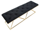 Panca Piramid Doppia 140x40x45 cm in Ferro e Spugna e Poliestere Nero e Oro