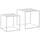 Set de 2 Tables Basses Carrées Empilables en Acier Blanc