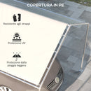 Copertura di Ricambio 600x300 cm Anti-UV per Carport Auto con Corde Elastiche in PE Bianco      