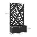 Fioriera Rettangolare con Traliccio per Piante Rampicanti 61x23x113 cm da Terra e Parete Nero  