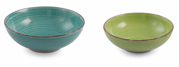 Set de 2 Saladiers VdE Tivoli 1996 Baita Turquoise et Grès Vert prezzo