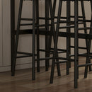 Set Tavolo Alto Rettangolare con Sgabelli in MDF e Acciaio Nero e Marrone