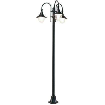 Lampada Palo per Giardino Alto Tre Luci Colore Nero per Esterno Linea Lampara Sovil