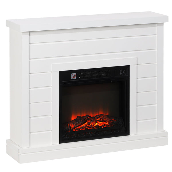 Camino Elettrico da Pavimento 1800W Effetto Fiamma e Telecomando 96,5x22x81,7 cm Bianco online