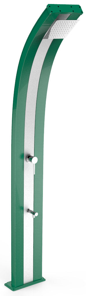 acquista Doccia Solare da Esterno Giardino 40L Miscelatore e Lavapiedi Arkema Dada Fascia Inox Verde