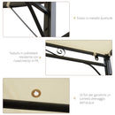 Pergola da Giardino 300x250x200-250A cm in Acciaio con Copertura in Tessuto Beige