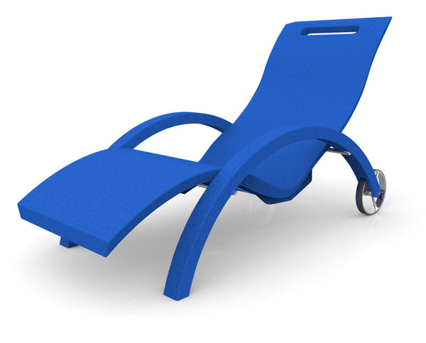 prezzo Lettino Chaise Longue da Esterno Giardino Inclinabile con Ruote Arkema Serendipity Blu