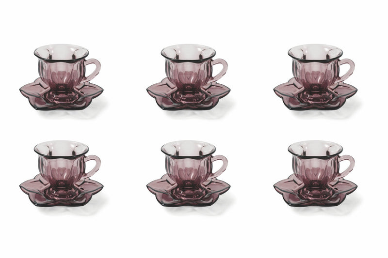 Set 6 Tazzine da Caffè Ø7x7 cm in Vetro Villa d'Este Home Tivoli Glass Viola