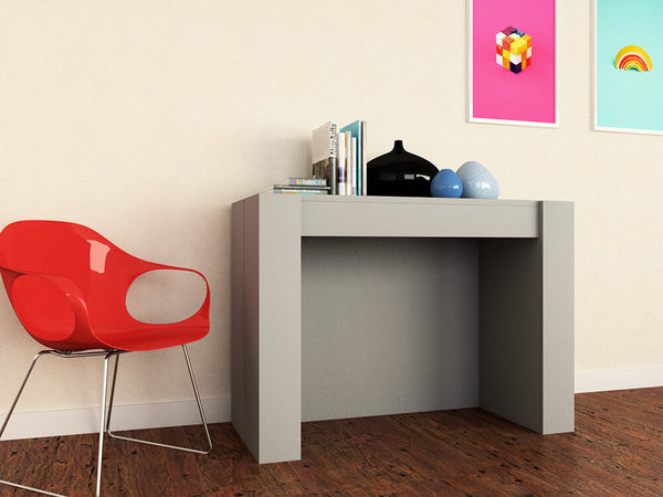 prezzo Table Console Extensible en Mélamine 42/302x95x76cm TFT Moon Beige Gris Mat