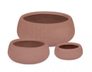 Set 3 Vasi Ribbed Bomb Terracotta Basso