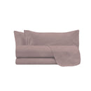 Set Lenzuola Sopra Sotto e 2 Federe Linea Water Washed Rosa Antico