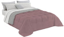 Trapunta Invernale 1 Piazza e Mezzo in Microfibra 300gr Double Face Rosa Antico/Grigio Chiaro