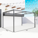 Pergola da Esterno 4x3 m con Tettuccio Retrattile in Metallo e Poliestere Grigio Scuro      