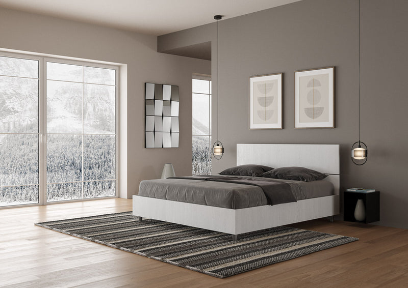 Letto Matrimoniale Testata Dritta Demas Bianco Frassino Varie Misure