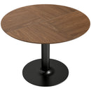 Tavolo da Pranzo Rotondo per 6 Persone Ø110x78 cm con Base in Acciaio in MDF Marrone Effetto Legno      