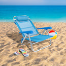 Spiaggina Sedia Prendisole Pieghevole 50x52/59x25/75 cm in Alluminio e Textilene Azzurra