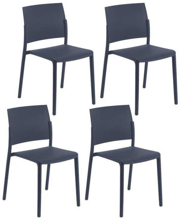 sconto Set 4 Sedie 55x52,5xH81 cm in Polipropilene Venus Grigio Scuro