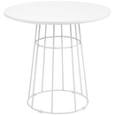 Tavolo da Giardino Ø80,5x74,6 cm in Acciaio e MDF Bianco
