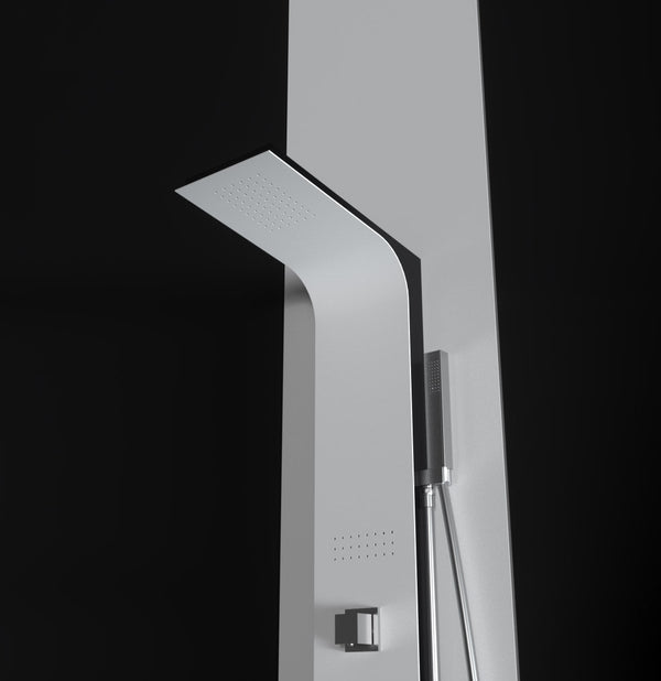 sconto Colonne de douche d'hydromassage en aluminium blanc Relax Plus et noir mat