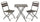 Ensemble de Table et 2 Chaises de Jardin Pliantes en Métal Rovigo Anthracite