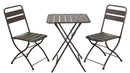 Set Tavolo e 2 Sedie Pieghevoli da Giardino in Metallo Rovigo Antracite