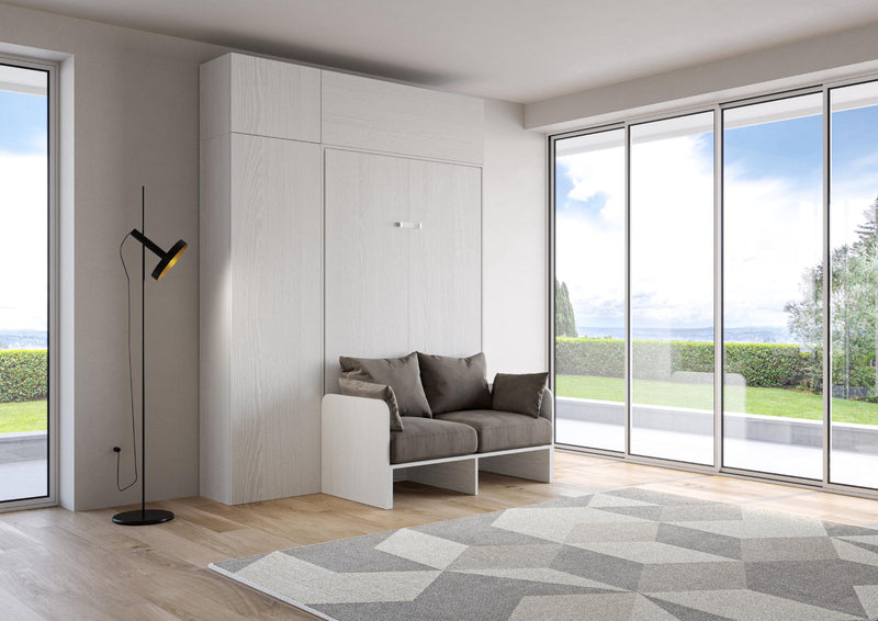 Letto Matrimoniale Francese a Scomparsa Salvaspazio con Sofà Kentaro H250 cm Bianco