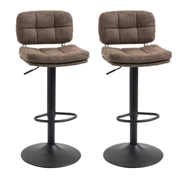 Lot de 2 Tabourets de Bar 41,5x45x85-107 cm en Simili Cuir Marron et Noir acquista
