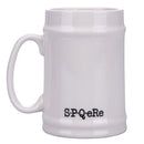 Boccale di Birra Ø8x13 cm in New Bone China VdE Tivoli 1996 Spqr bianco