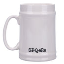 Boccale di Birra Ø8x13 cm in New Bone China VdE Tivoli 1996 Spqr bianco