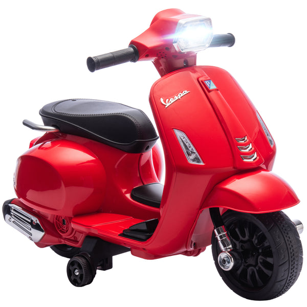 Scooter Elettrica per Bambini Licenza Piaggio Vespa 6V Faro Clacson Ruote Ausiliarie Rosso online