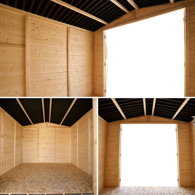 Casetta Box da Giardino 2,4x2,4 m con Pavimento in Legno Picea Massello 16mm Eden