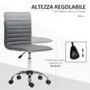 Sedia Poltrona Operativa da Ufficio Ergonomica con Altezza Regolabile in Pelle PU Grigio Scuro  