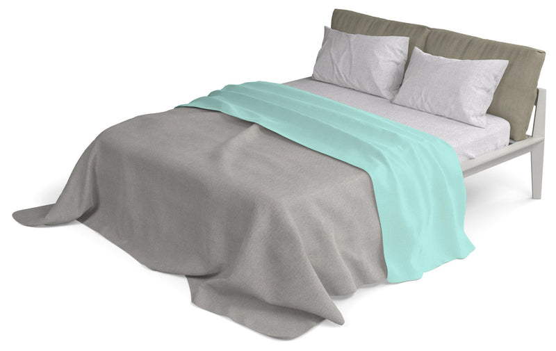 Set Lenzuola Sopra Sotto e Federe in Cotone Verde Acqua Varie Misure