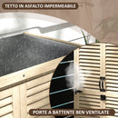 Armadio da Esterno a 2 Ripiani 75x50x111/118 cm in Legno di Abete 