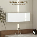 Mobiletto da Bagno 80x25x30 cm Pensile con Anta a Ribalta e Ripiani in MDF Bianco      