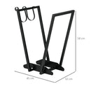 Scaffale Portalegna con Ganci 45x32x58 cm in Acciaio Nero