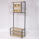 Mobile Ingresso con Scarpiera e Appendiabiti 78x30x182 cm in MDF Nomad Rovere