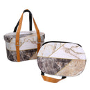 Set 2 Scatole in Similpelle con manici marmo ovale 