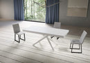 Tavolo Allungabile 200-304x90x77 cm Niket Bianco Frassino Gambe Bianche