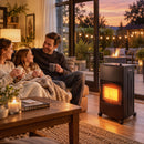 Stufa a Gas ed Elettrica Pieghevole 4,2 kW 42x46x75 cm con 3 Livelli di Calore e Sensore ODS in Metallo Nero      