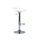 Tabouret de bar Glen Chrome avec siège blanc et vérin à gaz