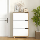 Scarpiera Salvaspazio 18-24 Paia di Scarpe a 3 Cassetti  72x24x119 cm in Truciolato Bianco