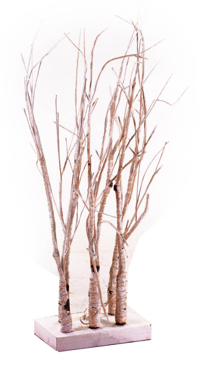 Albero di Natale Luminoso in Legno H70cm Betulla Bianco