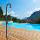 Doccia da Giardino in Alluminio Soffione Rotondo e Doccino Sined Luna Alu D Nero 